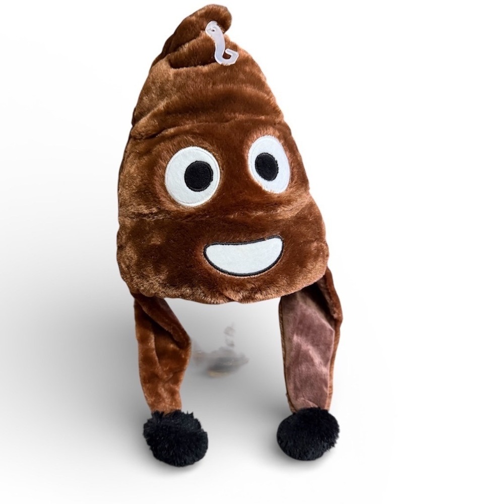 Brown Poop Emoji Plush Novelty Hat Trapper Style Ear Flaps One Size RN 91497